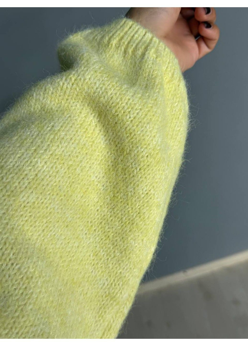 Жовтий демісезонний светр жіночий fancy matinee 6119 оверсайз меланж No Brand