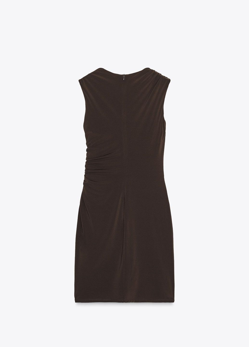 Темно-коричневое повседневный платье Zara однотонное