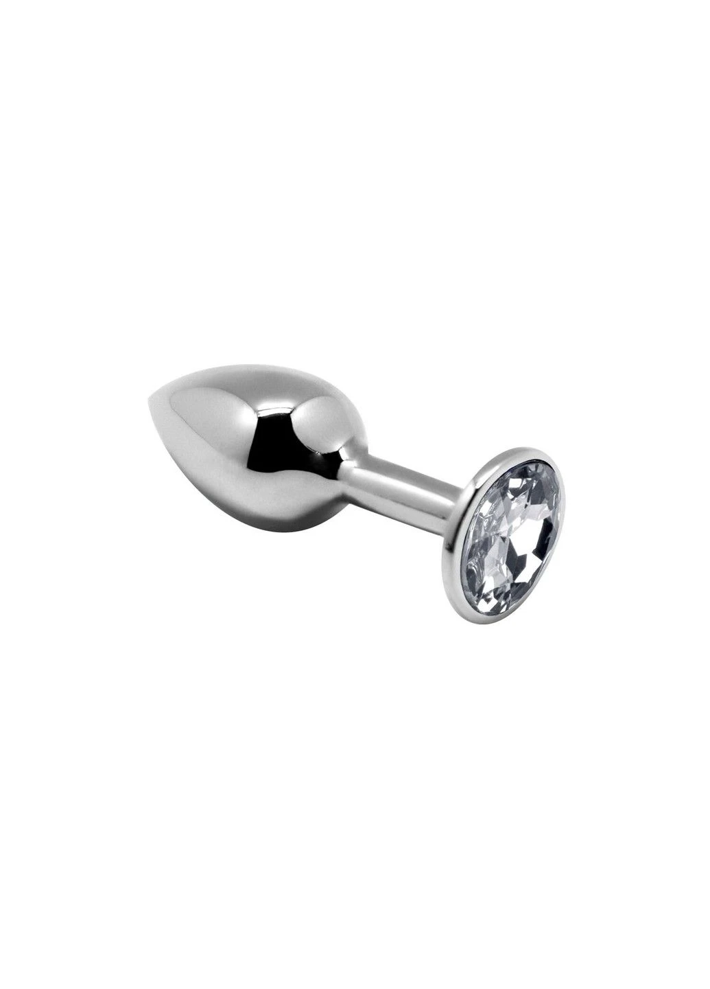 Металлическая анальная пробка с кристаллом Mini Metal Butt Plug White S Alive (298473557)