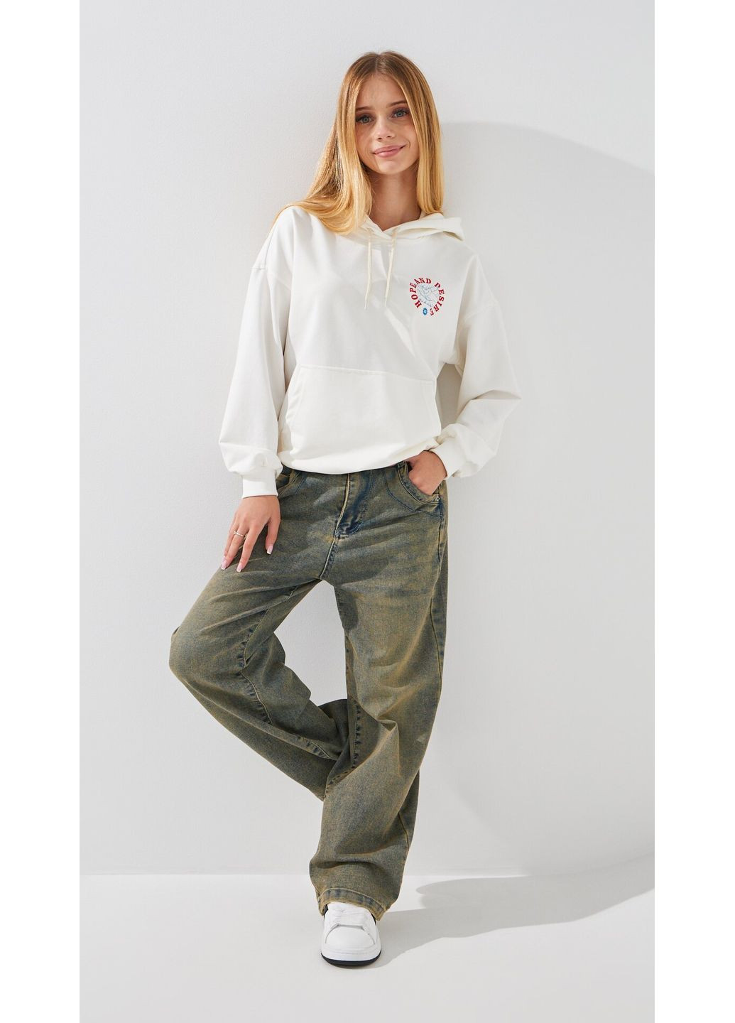 Комбинированные демисезонные джинсы для девочки 25095 140 см сине-зеленый shop (2000999162053) Moyaberla