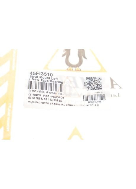 Подушка амортизатора (переднего) + подшипник Citroen Nemo 08-(L) 45FI3510 UA63 No Brand (354765450)