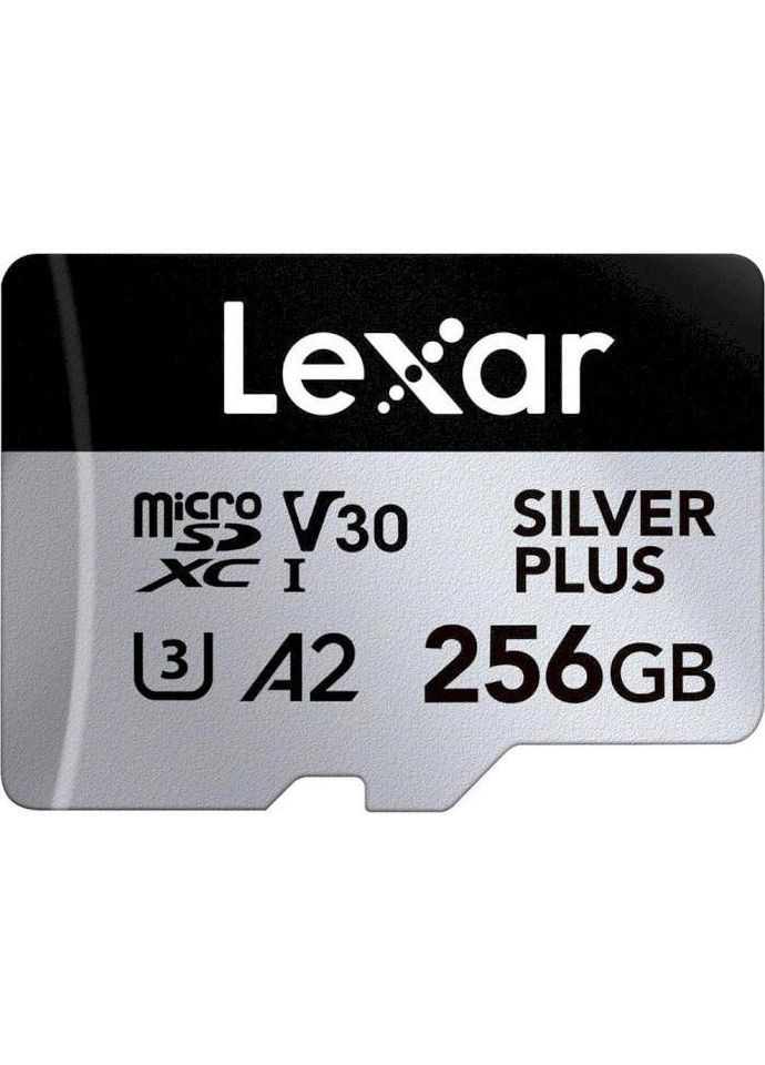 Карта памяти 256 GB microSDXC Professional Silver Plus UHS-I U3 V30 A2 Class 10 (LMSSIPL256G-BNANG) Lexar (362668544)