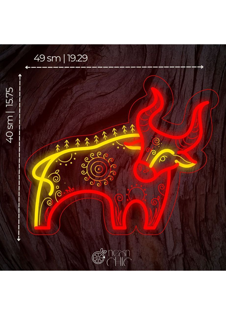 Неонова вивіска Віл. Сила Предків Жовто-червона 49×40 см NeonChic (367729337)