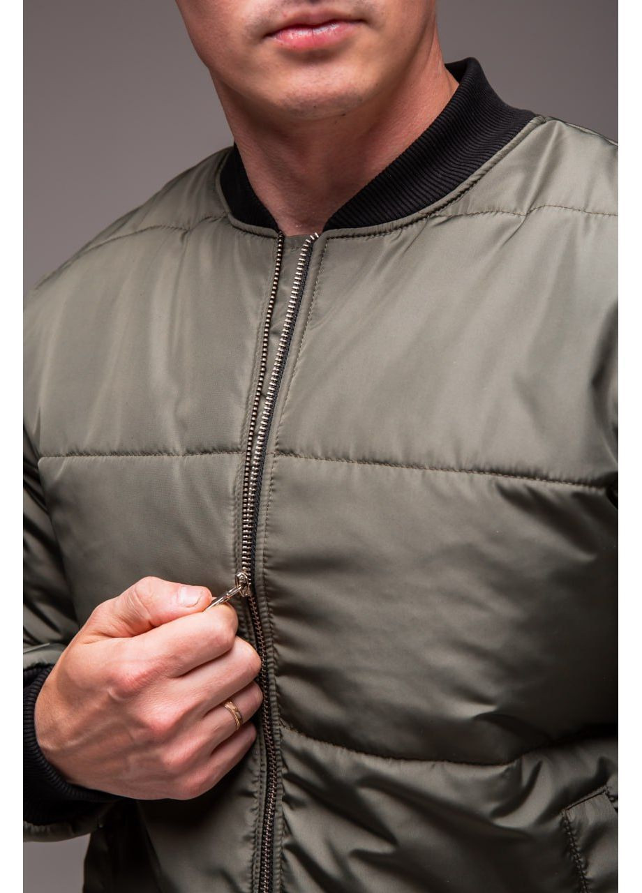 Оливкова (хакі) демісезонна чоловіча куртка бомбер утеплена Vakko