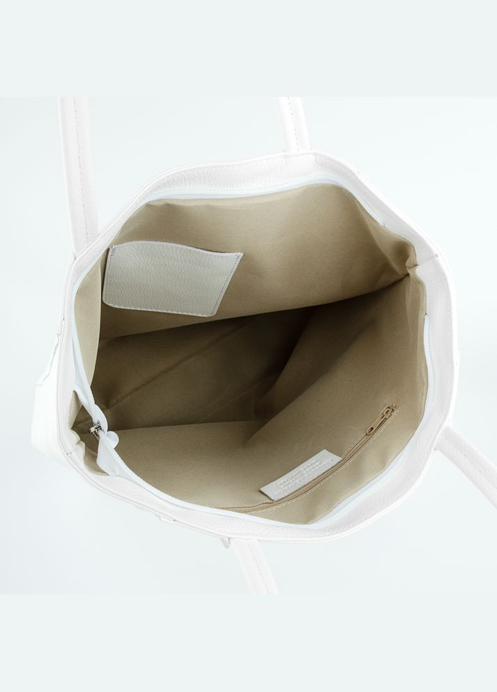 Сумка жіноча шопер шкіряна 02802_m_2 з 2 ручками біла Virginia Conti (324557746)