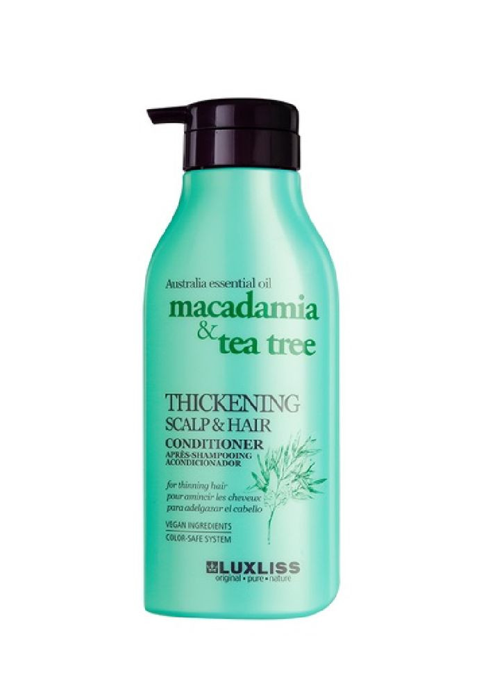 Шампунь+кондиционер лечебный для волос набор macadamia&tea tree thickening scalp&hair 500 ml 121 Luxliss (289212342)