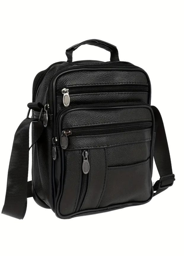 Сумка мужская кожаная на плечо Кросс Боди. Черная No Brand (322772654)