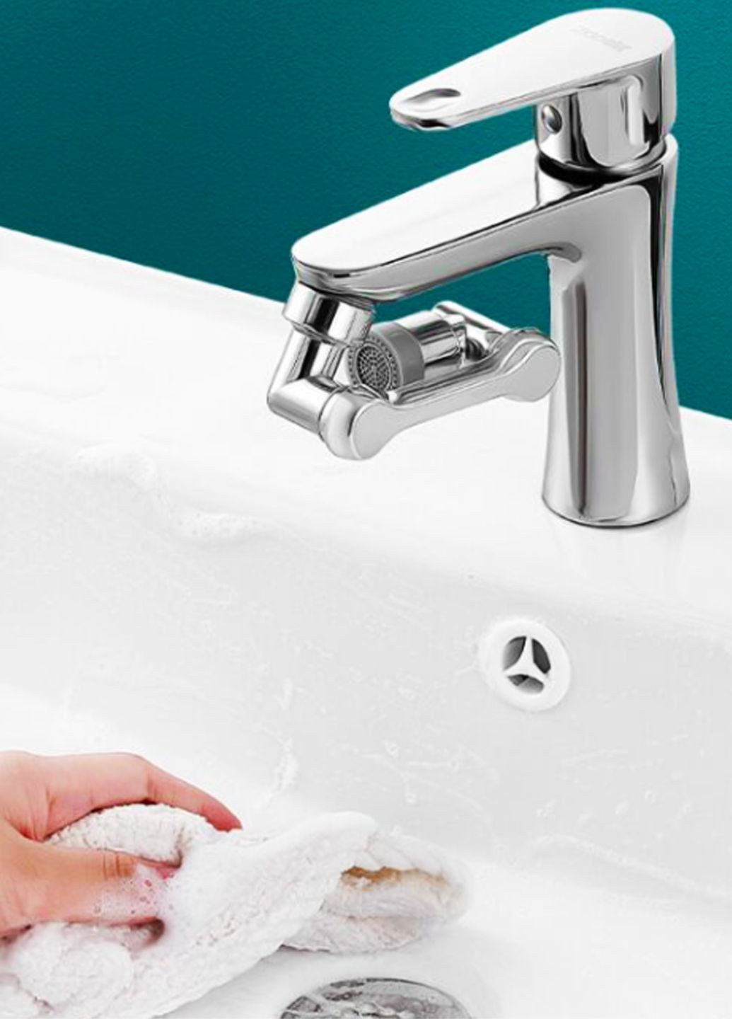 Насадка на кран змішувача подовжувач поворотний аератор водозберігаючий для кухні та ванни 2 режима роботи з металу Україна (347234744)