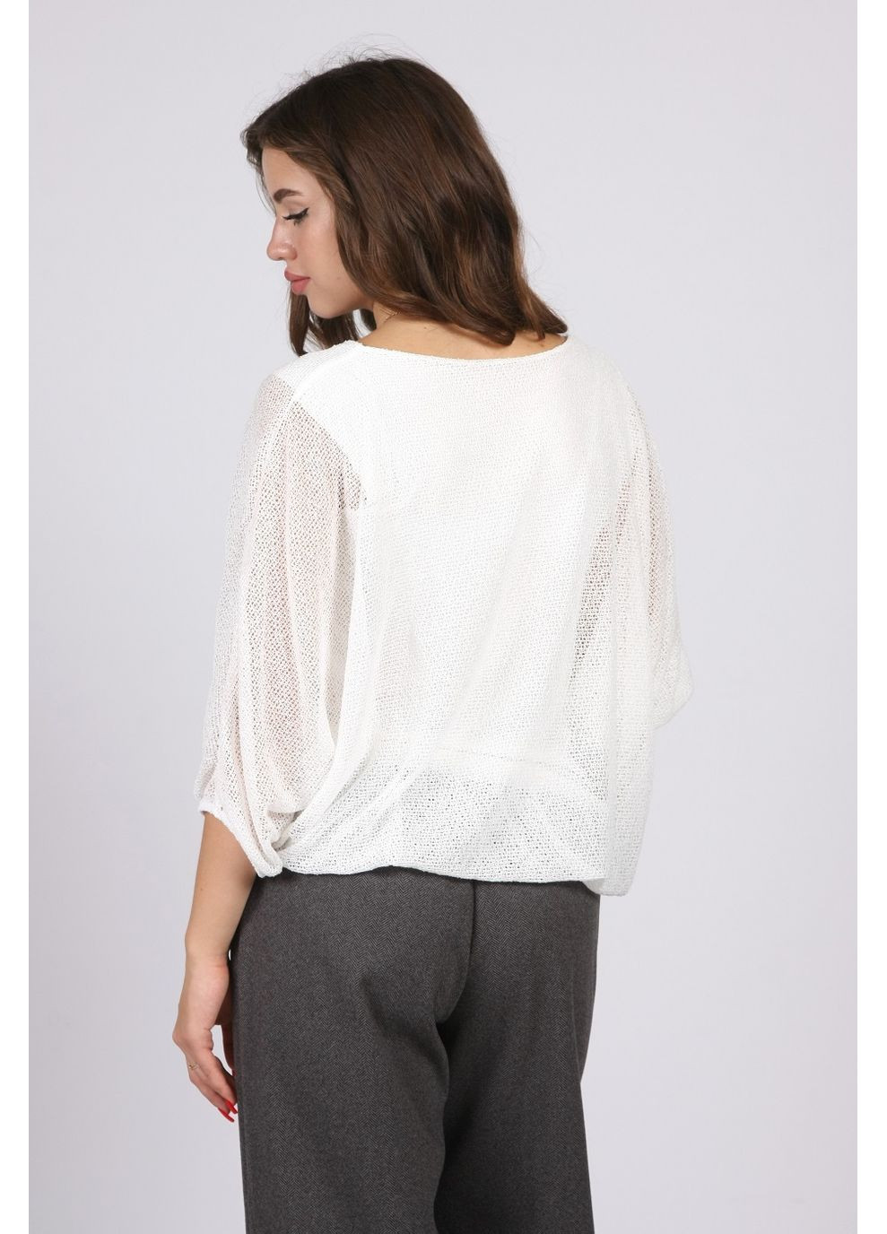 Біла блузка жіноча 9301 біла сітка Актуаль