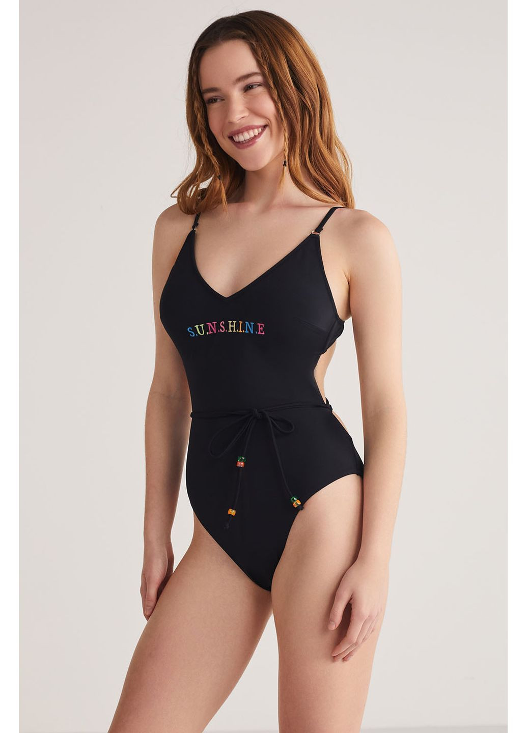 Чорний майокіні, колір чорний, розмір 38 суцільний Kom Саншайн