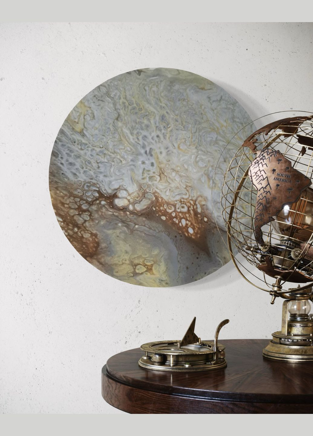 Художній набір для створення картини у техніці абстрактного живопису рідкий акрил Набір "Бурштин". Коло 30 см Barva (315891045)