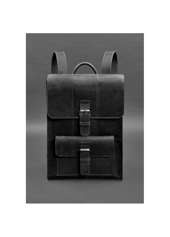 Рюкзак для ноутбука чоловічий шкіряний Brit Crazy Horse Чорний BlankNote (301871711)