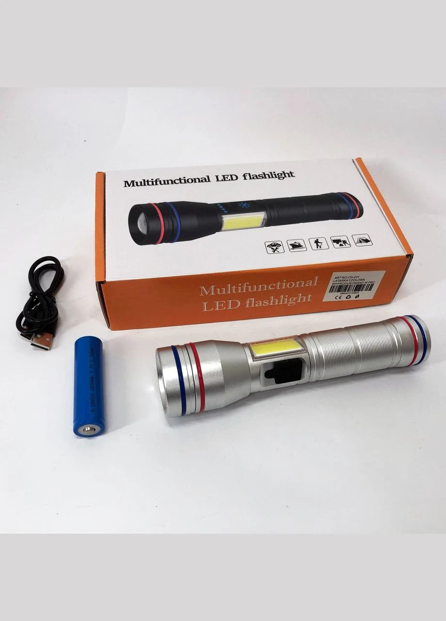 Фонарь аккумуляторный светодиодный мощный PLD-231, Портативный точечный фонарь, Фонарик на все случаи LS-67 Brand (401865794)
