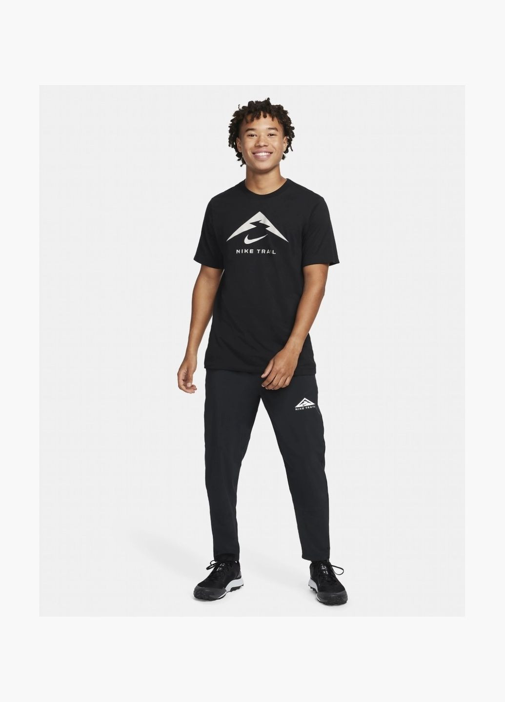 Черная футболка мужская dri-fit trail running t-shirt black fq3914-010 Nike