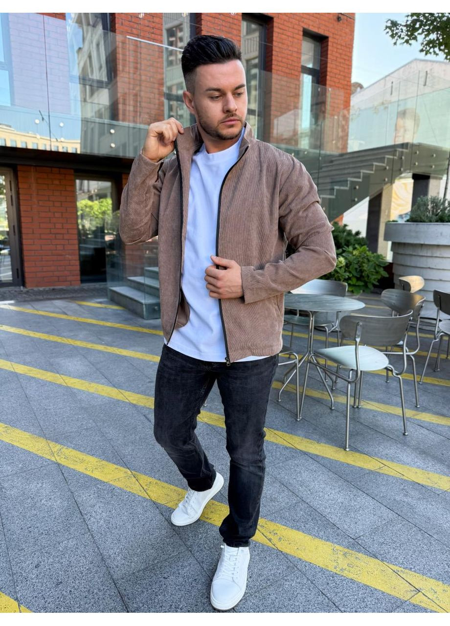 Темно-бежевая демисезонная куртка мужская демисезонная Vakko