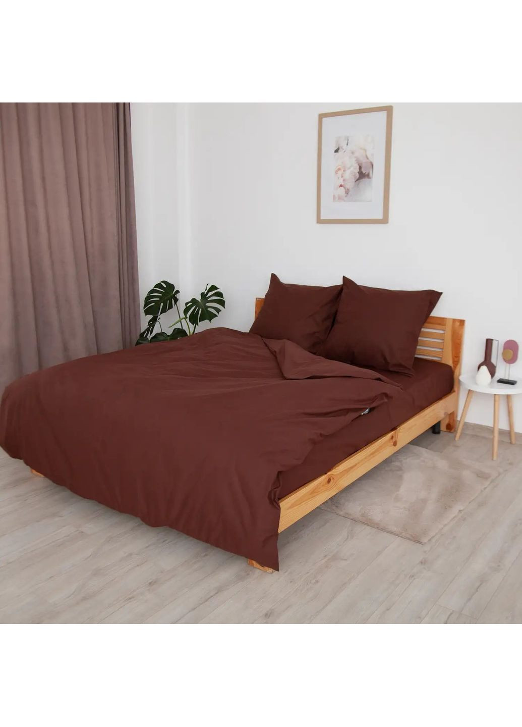 Двуспальный комплект постельного белья Ранфорс, с наволочками 70*70 см, 115 гр/м2 Найроби Коричневый (38990180215) ТЕП (373409171)