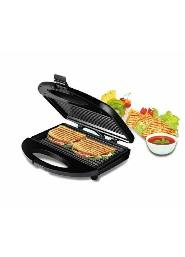 Гриль электрический прижимной контактный, электрогриль черный MS 7709 Domotec (361036371)
