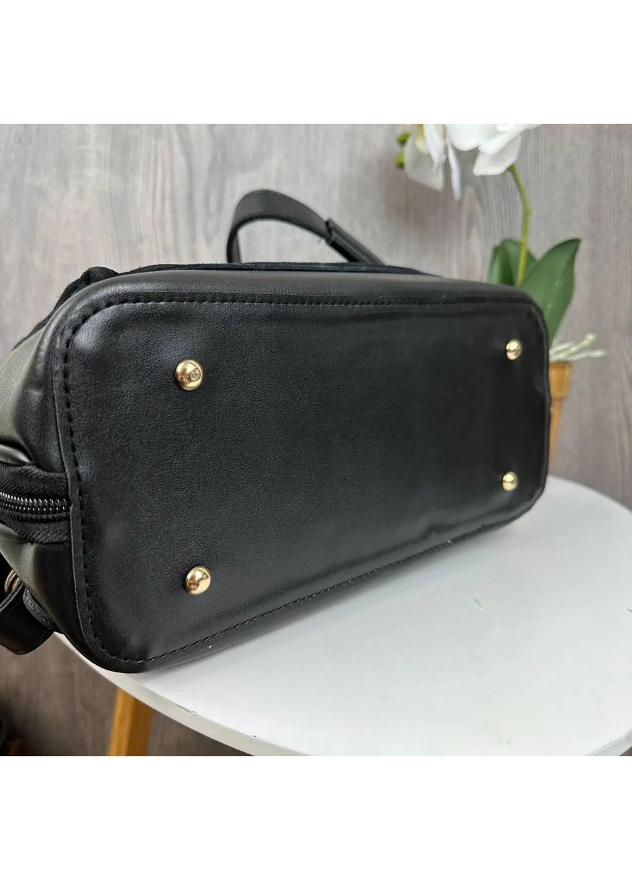 Женский городской Черный натуральна замша (1419ДКч) No Brand рюкзак (362577379)