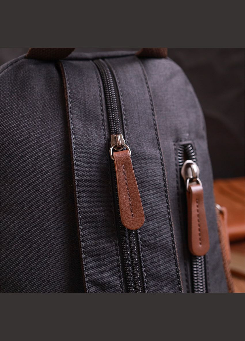 Рюкзак чоловічий сумка через плече слінг з поліестеру 22148 Чорний Vintage (301871555)