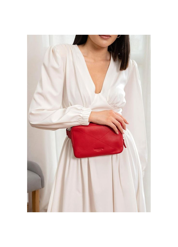 Кожаная женская поясная сумка Dropbag Mini красная (A-026944) BlankNote (327874160)