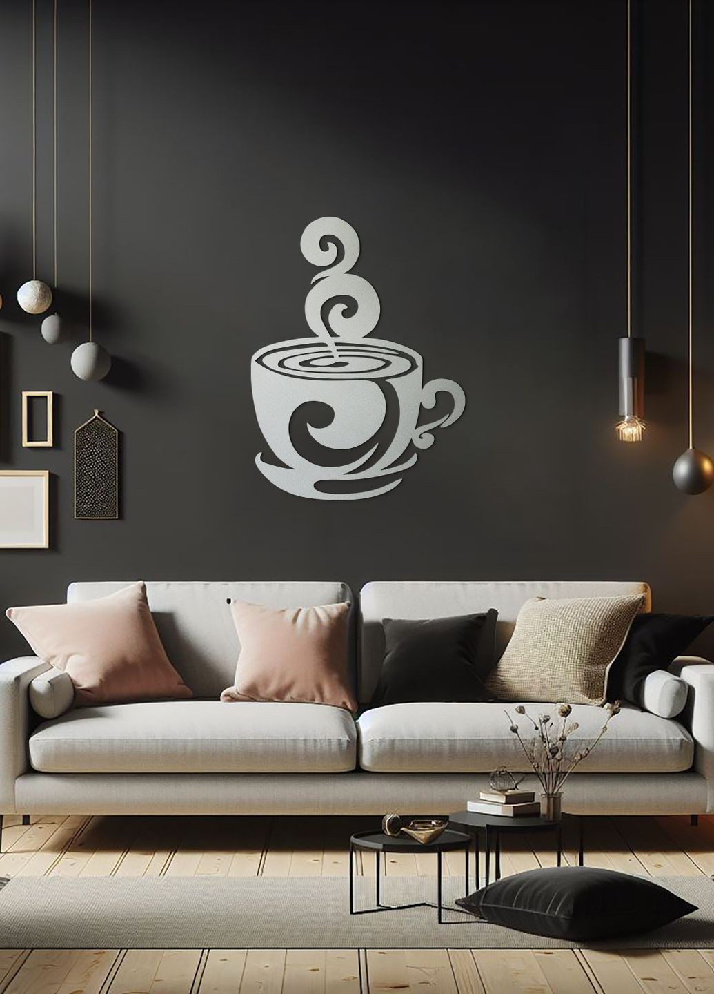 Настенный Декор в комнату, интерьерная картина из дерева "Кофе на двоих", стиль минимализм 25х20 см Woodyard (291843285)