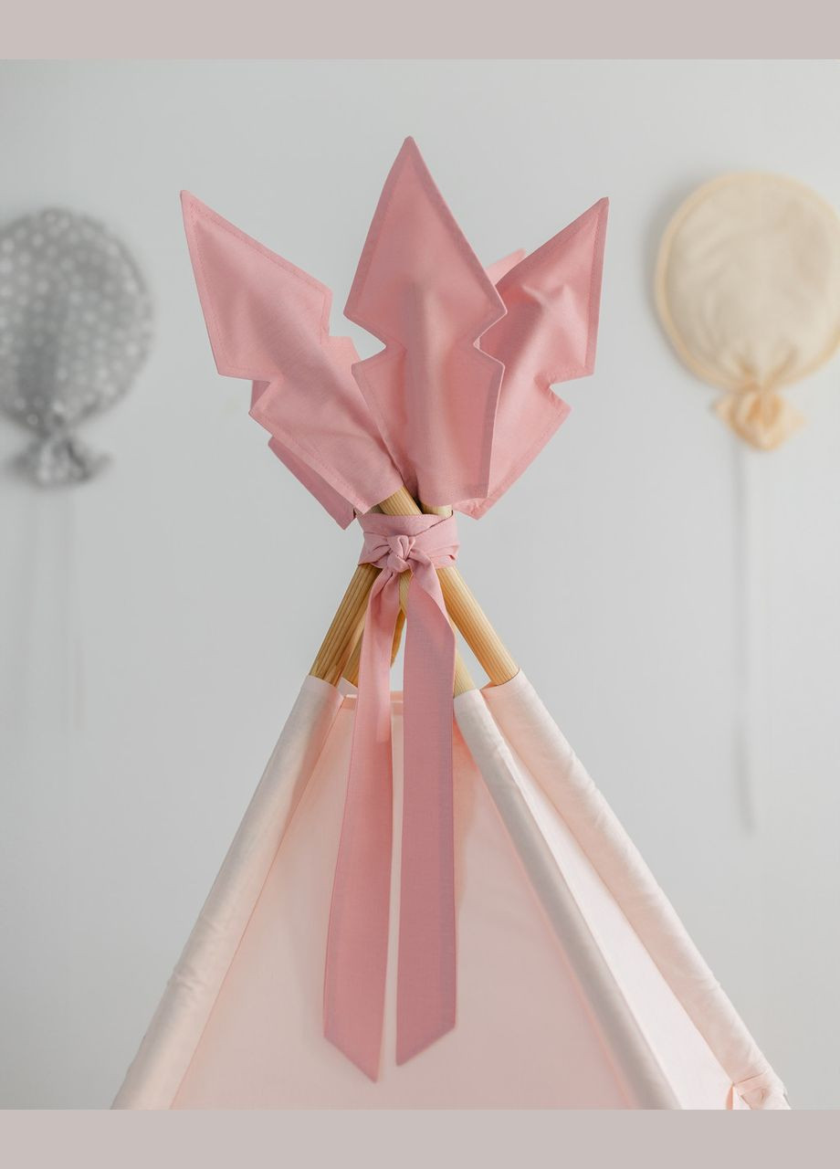 Вігвам для дітей Пухнасті друзі Пудровий з об'ємним ковриком. Повний комплект No Brand (316256956)