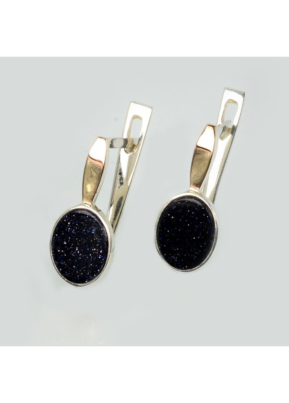 Серебряные серьги с золотыми пластинами Silver Style (367112707)