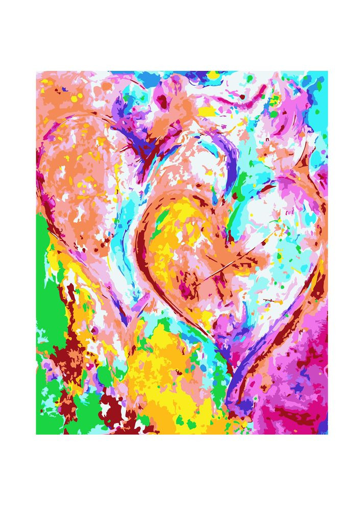Картина по номерам Премиум Цветные сердца размером 40х50 см (DY212) Strateg (356778194)