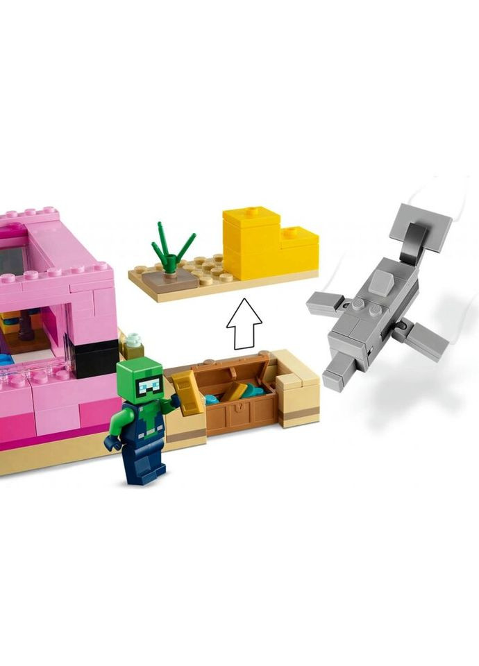 Конструктор Minecraft Будинок-Аксолотль 242 деталі (21247) Lego (281425549)