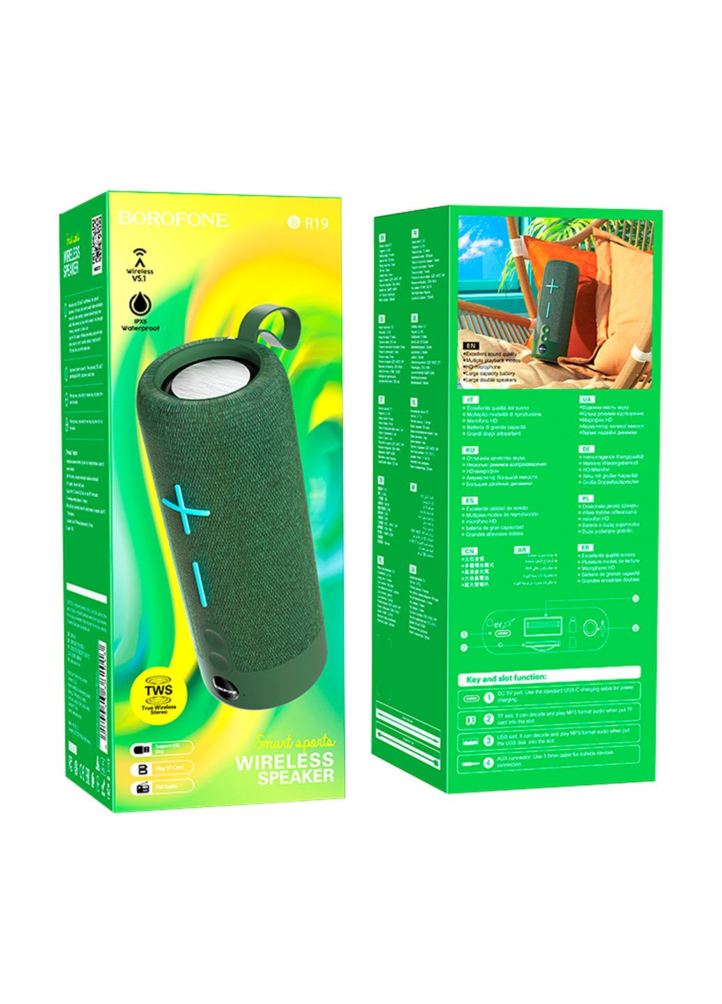 Колонка BR19 TWS Темно-Зелений Borofone (340284126)