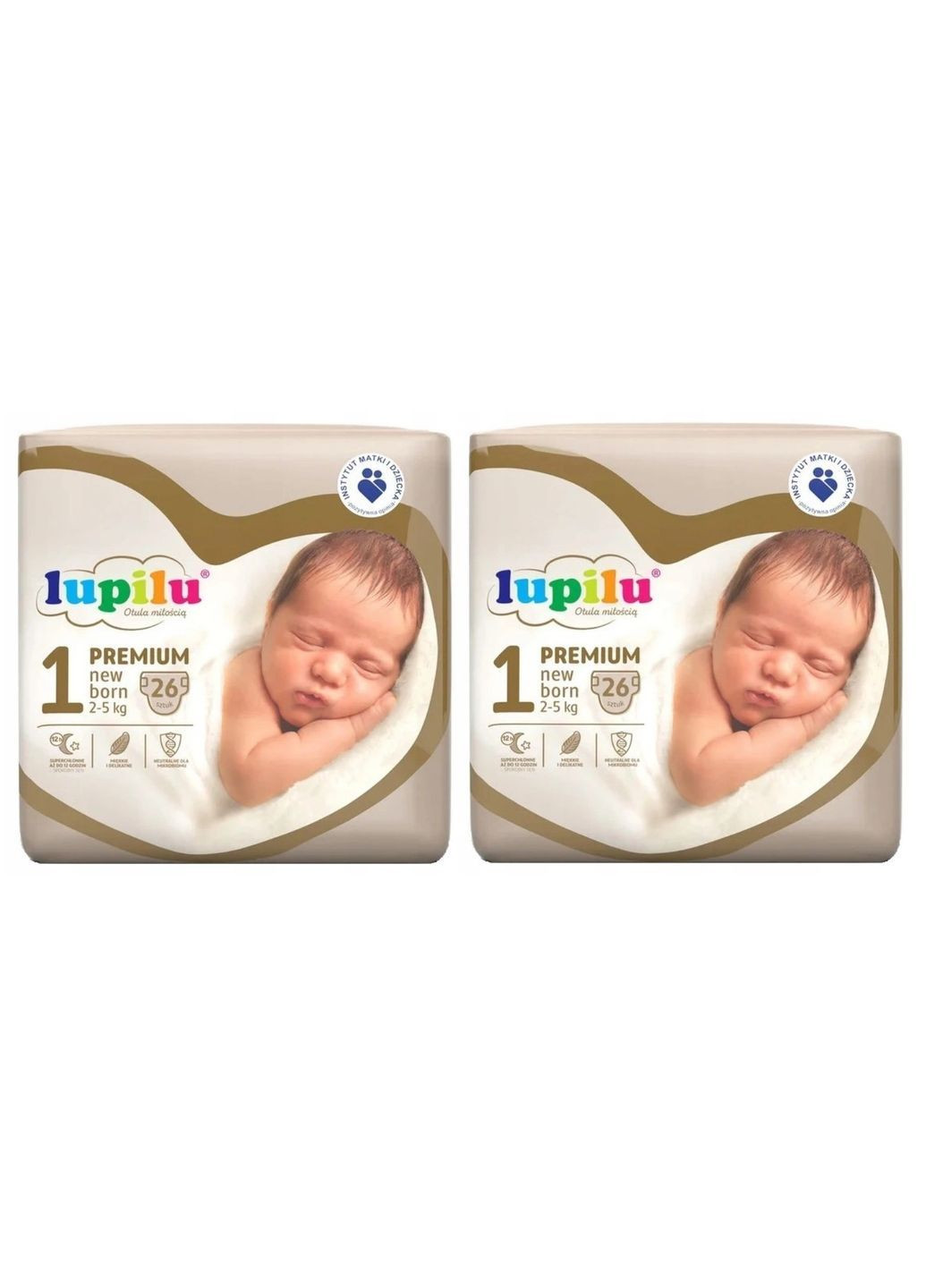Підгузники Premium New born Розмір 1, Вага 2-5 кг, 52 шт (2 упаковки) Lupilu (369144195)
