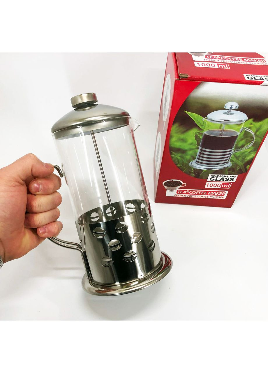 Заварник френч-пресс UN-1154 1 л, Красивый заварник, Заварочник для кухни, Френчпрес Unique (365812972)