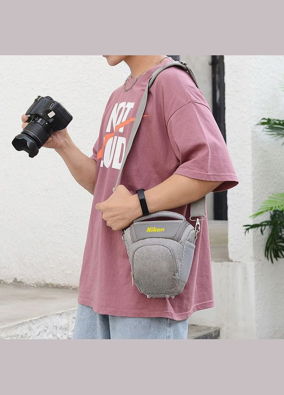 Сумка-треугольная для зеркального фотоаппарата с ремнем и дождевиком Серый ( код: IBF079S4 ) Digital (325861911)