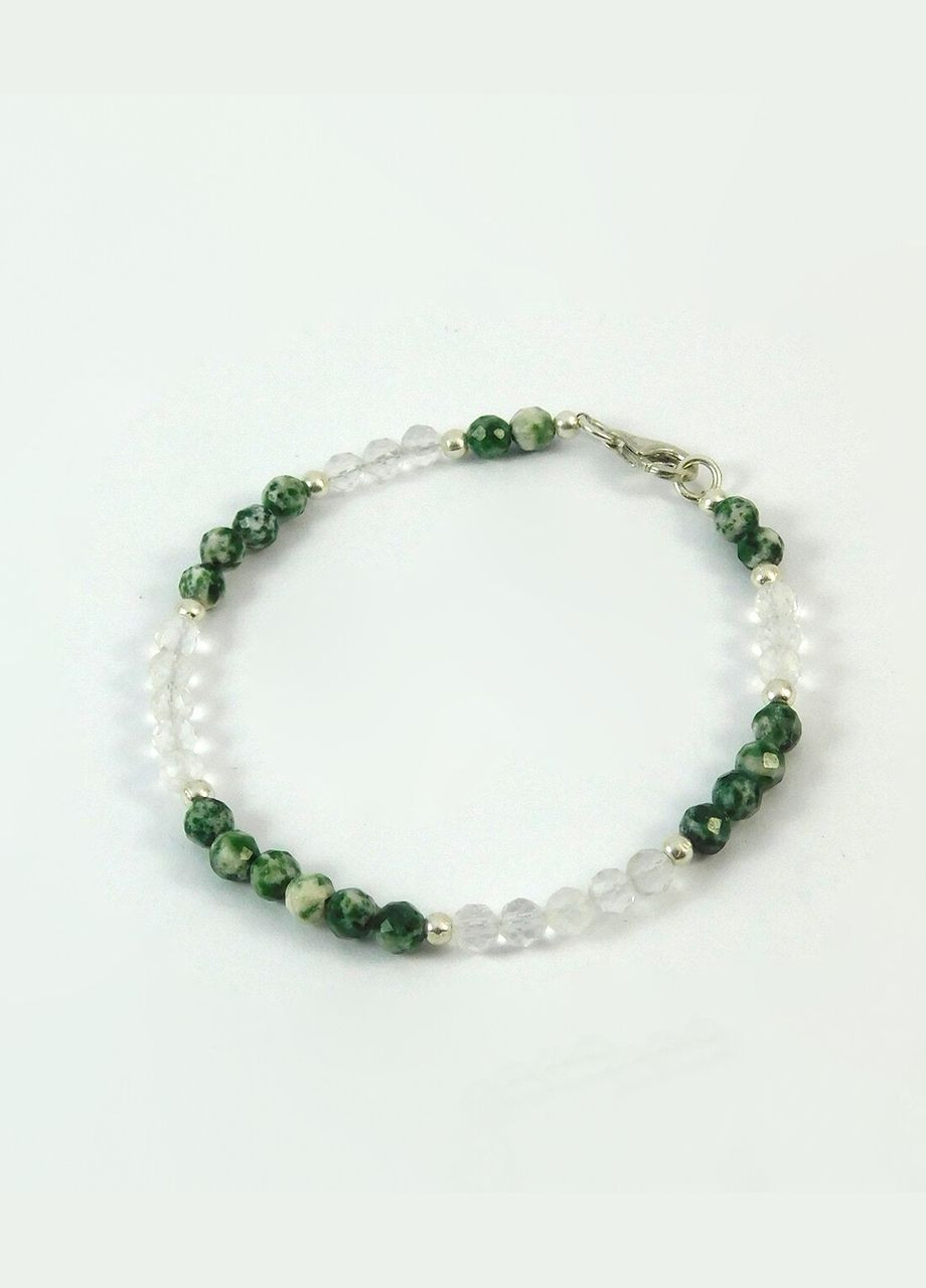 Браслет "Юг" Яшма, Горный хрусталь, серебро 21 Fursa fashion (322568526)