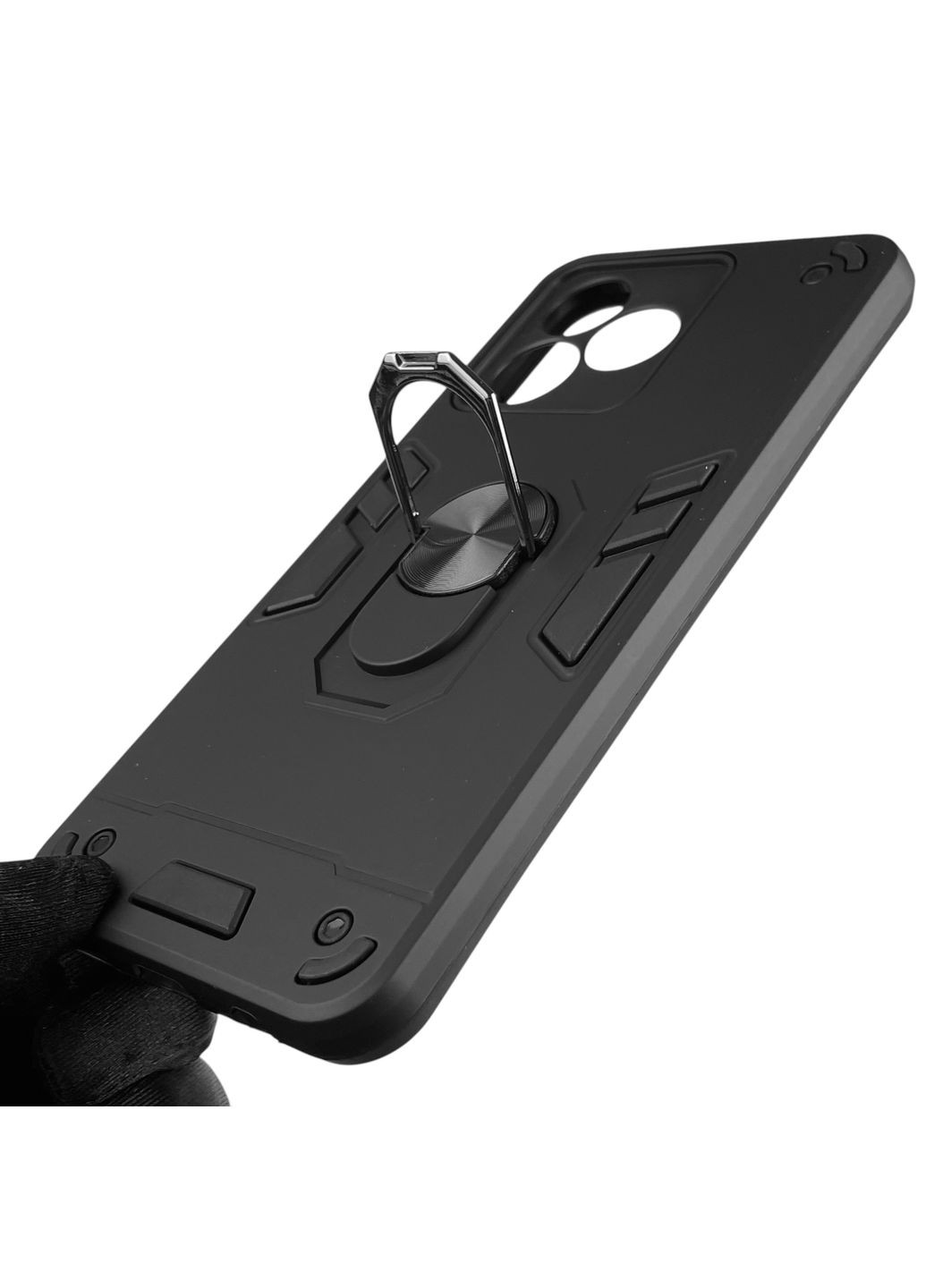 Чохол для телефона C51 броньований з магнітним кільцем-тримачем на реалмі с51 чорний Realme (366235823)