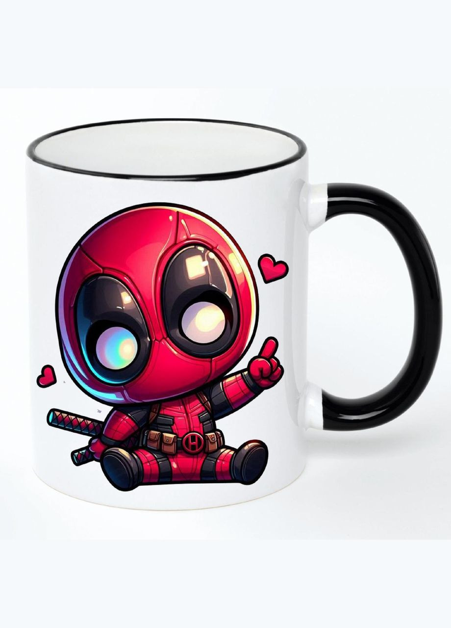 Чашка з дитячим малюнком (кухоль, кружка) #0330 Біла з чорною ручкою 330 мл No Brand (322712797)