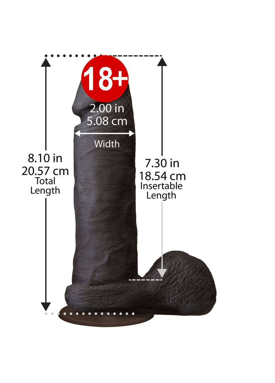 Фалоімітатор Doc Johnson The Realistic Cock 8 inch Black - ULTRASKYN, Vack-U-Lock, діаметр 5,1 см No Brand (303889838)