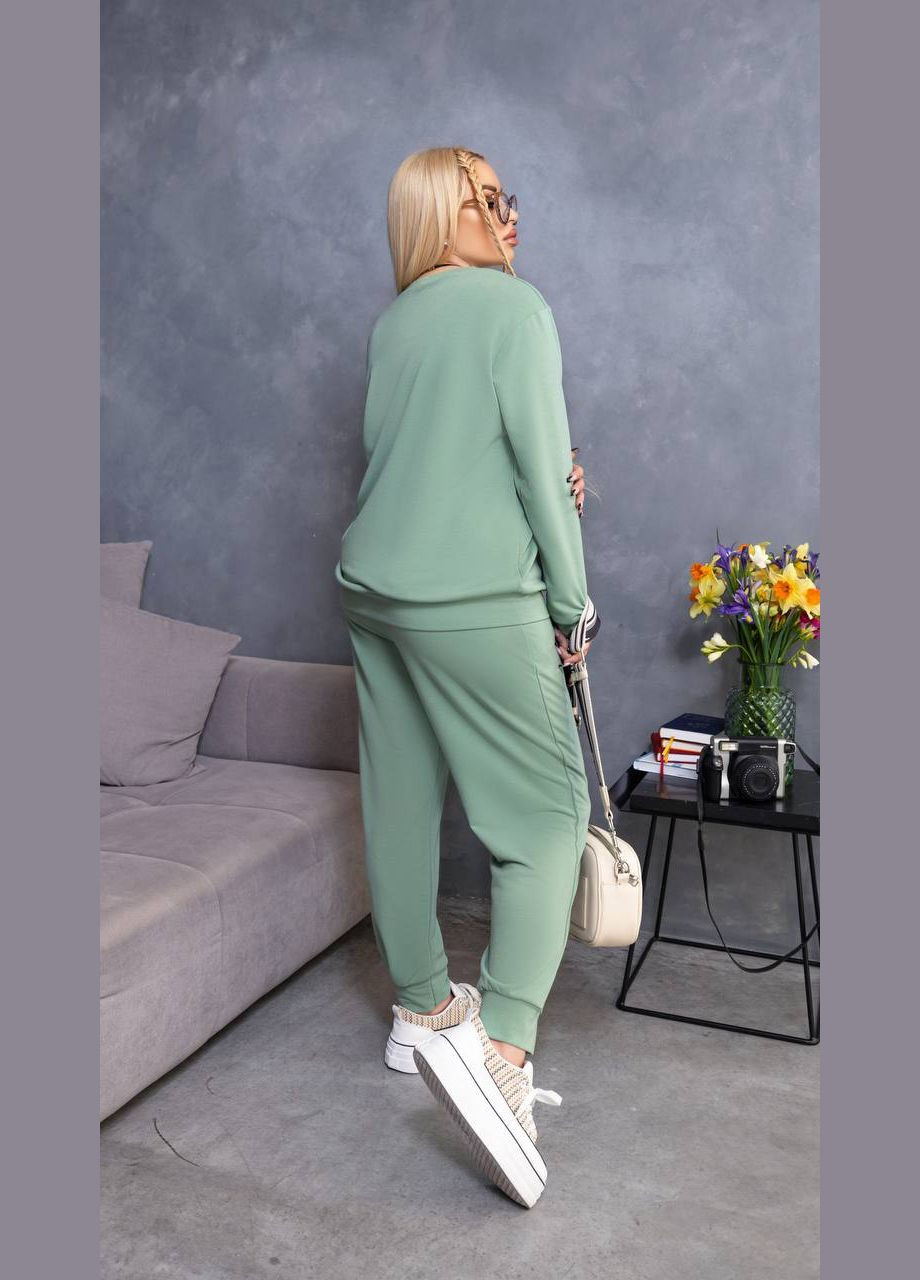 Жіночий костюм-двійка колір оливка р.56/58 452223 New Trend (285711630)