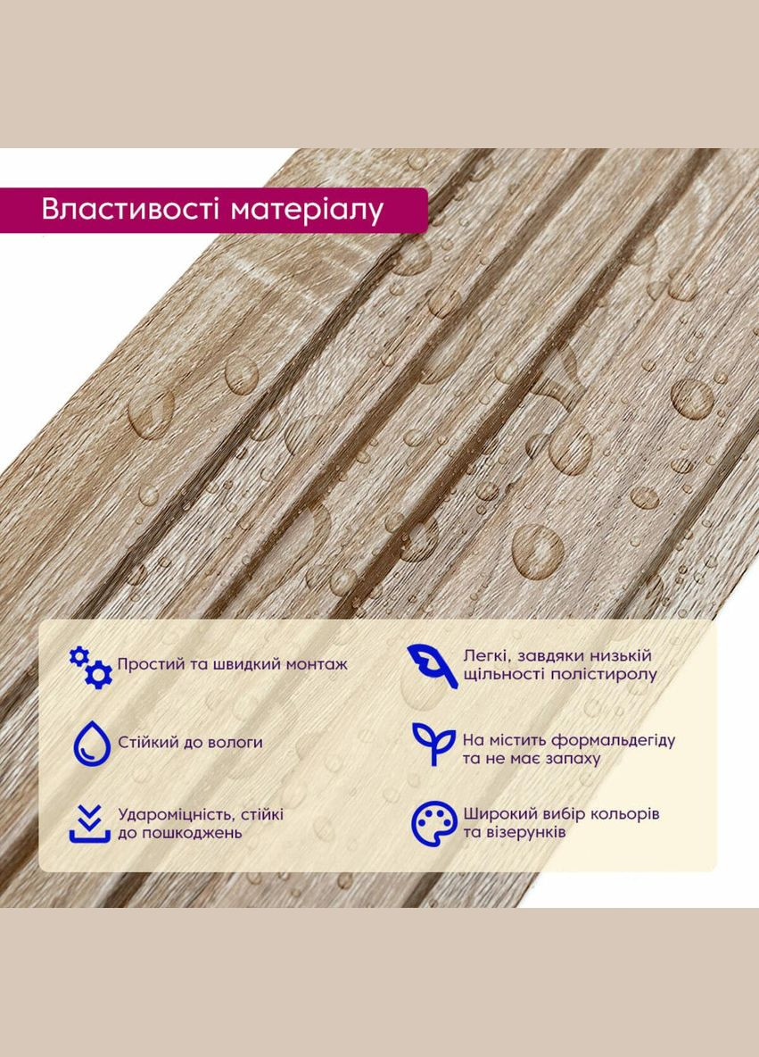 Рейка декоративна PS 2900х120х12мм Дуб SW-00002136 Sticker Wall (330018190)