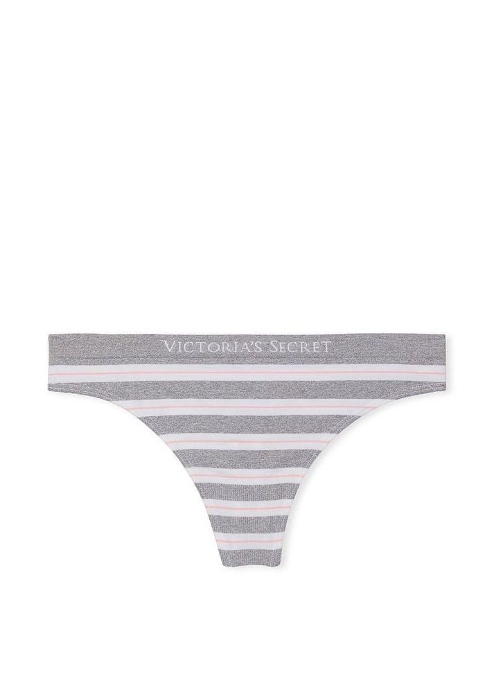 Женские трусики Seamless Thong стринги XS серые Victoria's Secret (282964829)