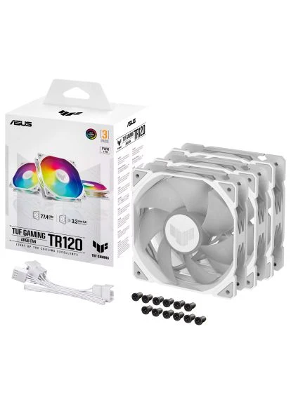 Кулер до корпусу (90DA0093-B09020) Asus TUF GAMING TR120 FAN ARGB WHITE 3IN1 (389998436)