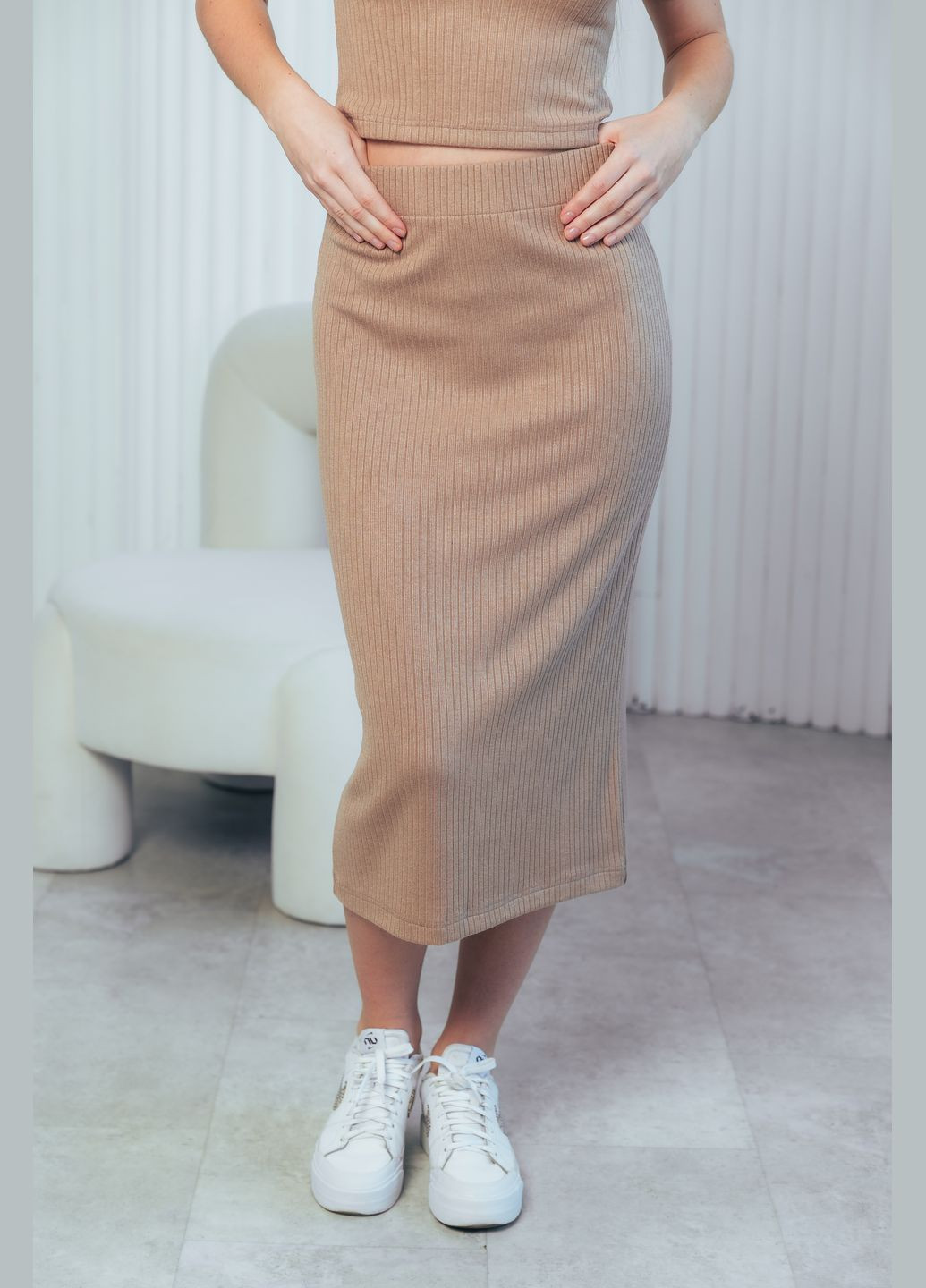 MasOli трикотажна спідниця в рубчик No Brand (323012482)