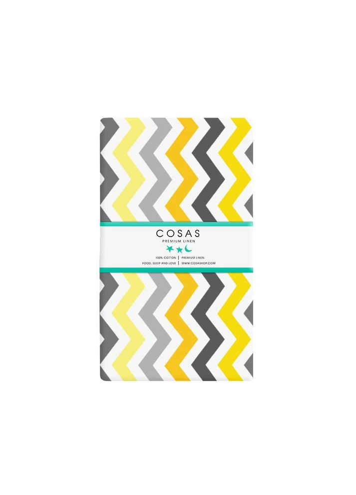 Набор простыней на резинке 90х200 GREY / YELLOW ZIGZAG (4822052058497) Cosas (392173896)