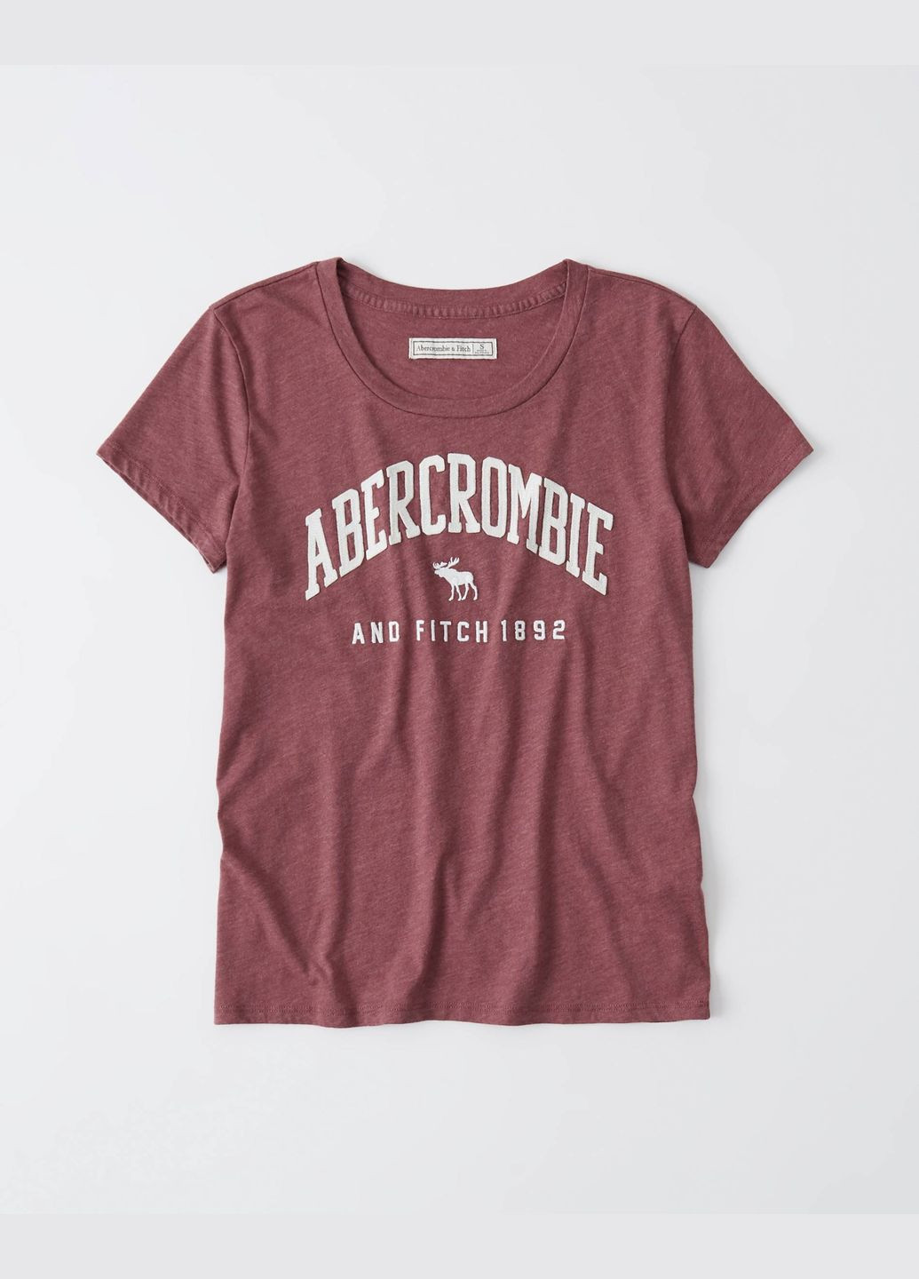 Бордовая футболка - женская футболка AF7547W Abercrombie & Fitch - (263356752)