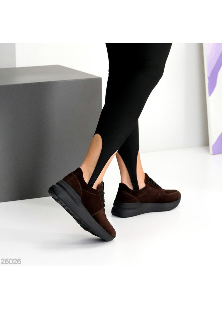 Замшевые кроссовки Helen тёмно-коричневые (351419577)