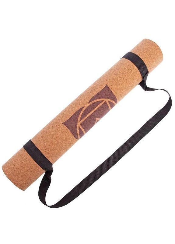 Килимок для йоги корковий каучуковий Yoga mat Коричневий FI-7156-2 Record (342109669)