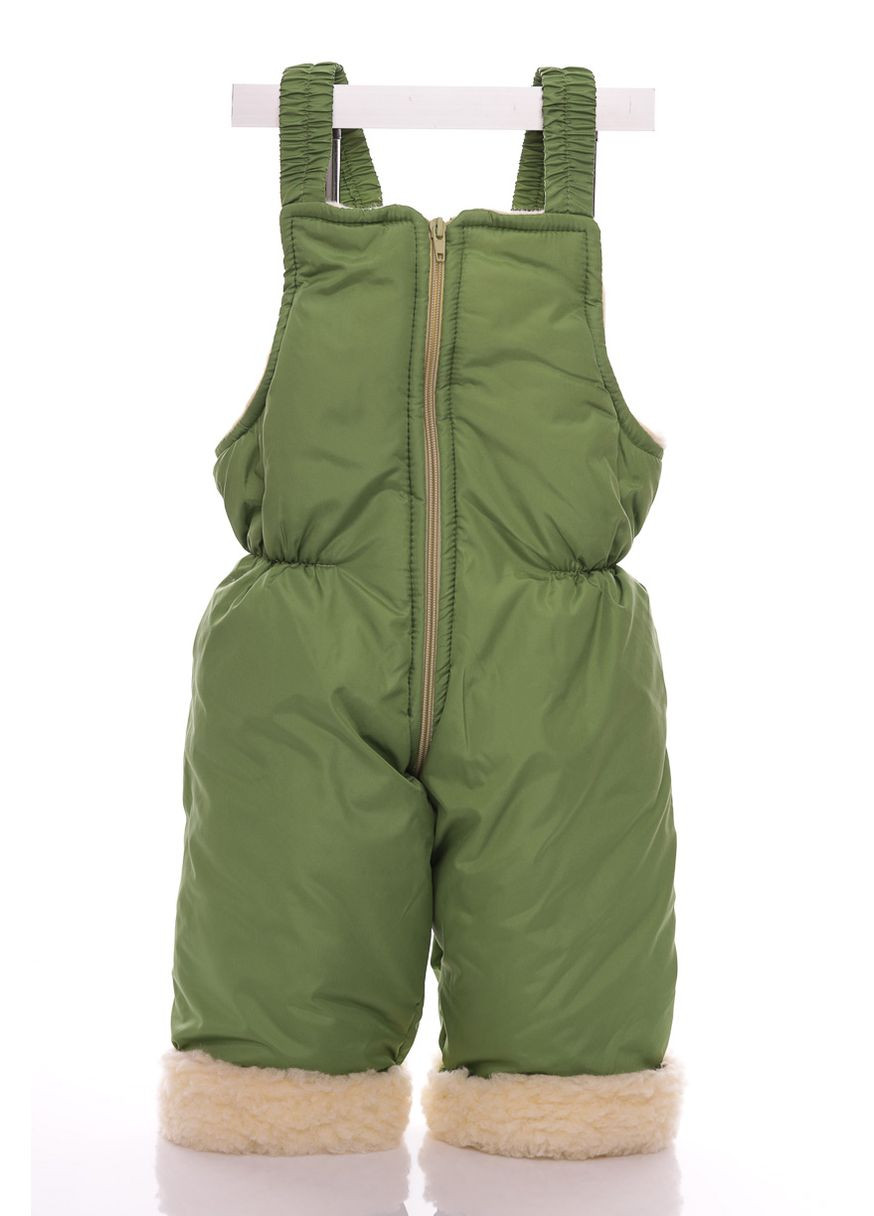 Зелений зимній комбінезон на суцільному хутрі нуль салатовий 86 см (27612) BABYKROHA