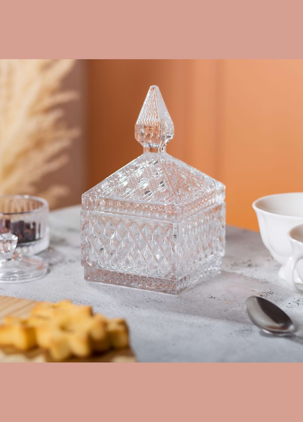 Сахарница с крышкой из хрустального стекла в восточном стиле Yiwu (324070986)