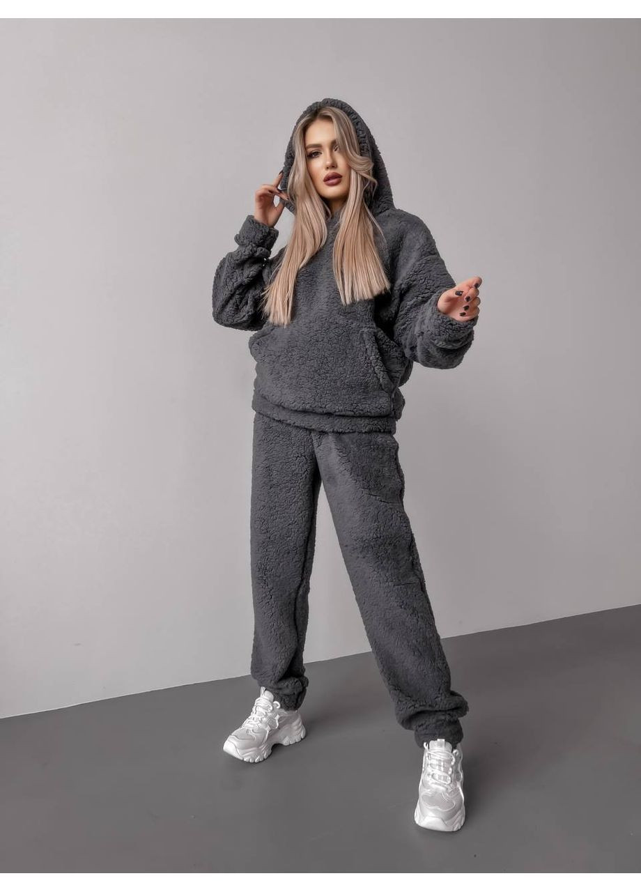 Теплый костюм «Teдди» 🧸 кофта с капюшоном и карманом кенгуру No Brand (369249462)