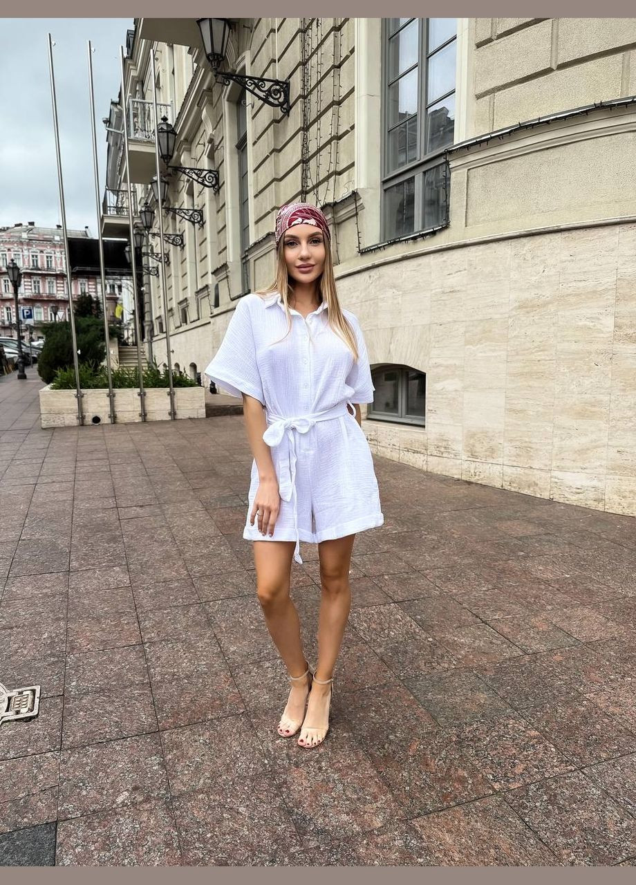 Комбинезон INLABEL однотонний білий кежуал